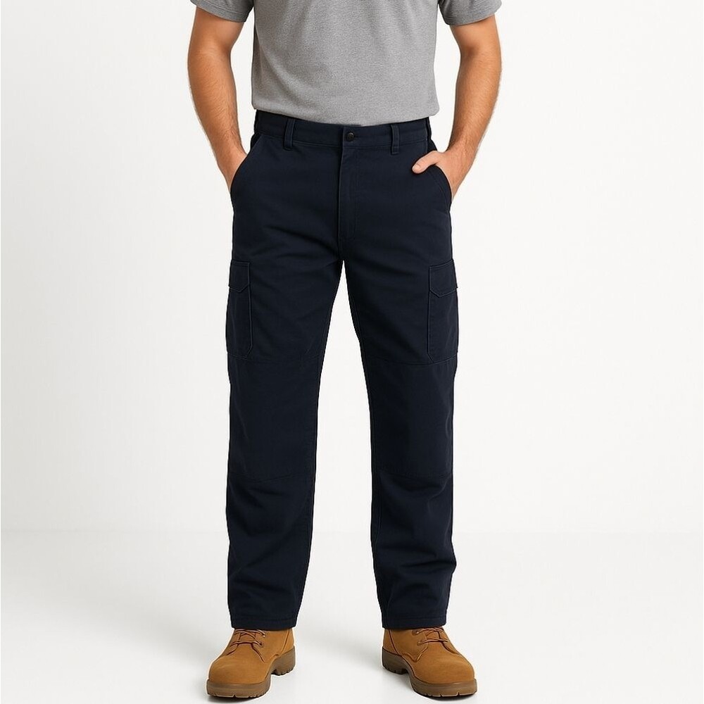 Bulwark Flame Resistant Navy Cargo Work Pants 42x30 Heavy Duty Utility Pockets
